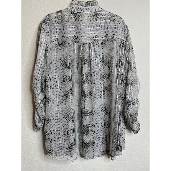 1. State Python Print Ruffle Lined Blouse Size 1X - Picture 9 of 12